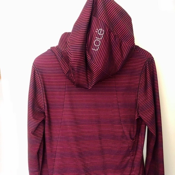 LOLE Purple and Navy  Striped Esma Funnel Neck Athletic Hoodie Size M - Picture 8 of 10